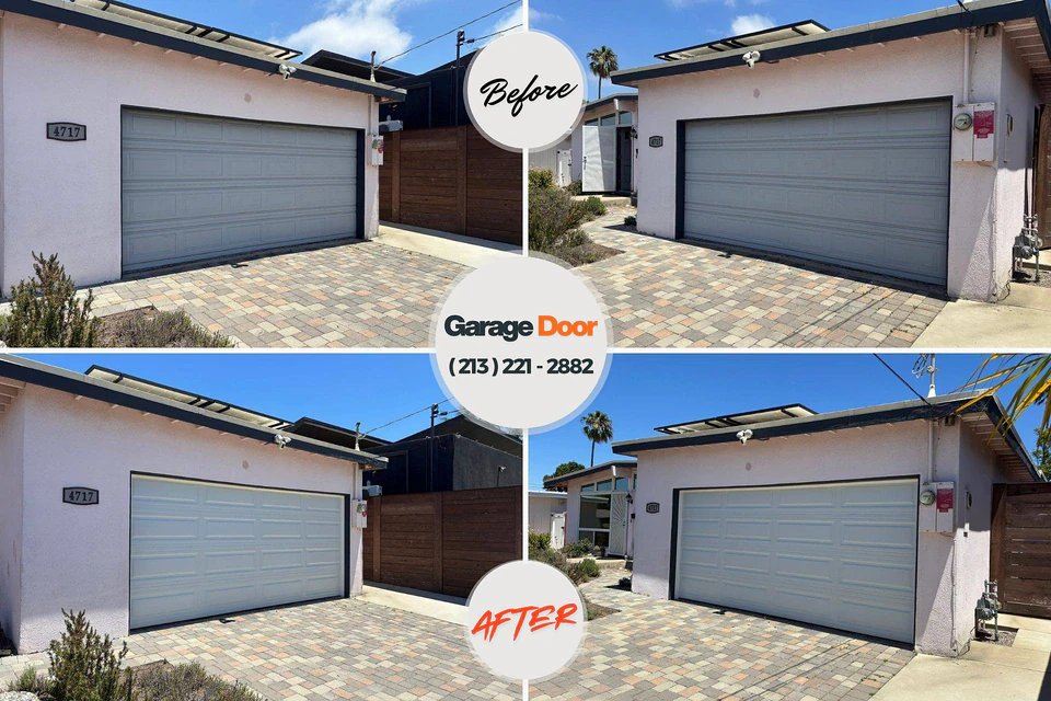Before and after: garage door repair Rocky Point, NY